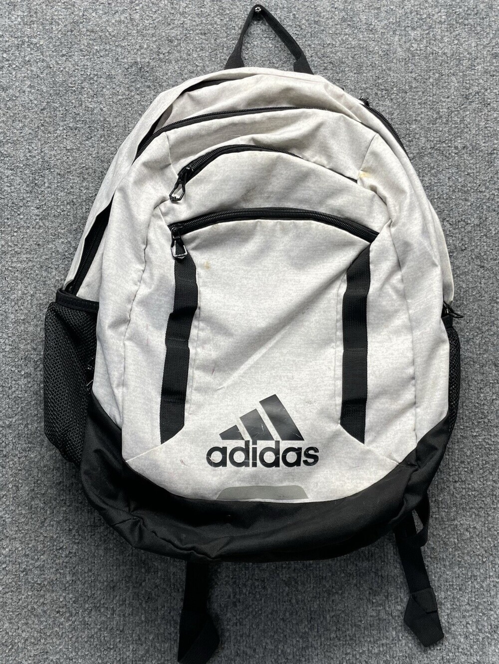 Adidas Excel 6 Backpack 20” x 16” Gray Black Laptop School Travel Bag Multi Zip